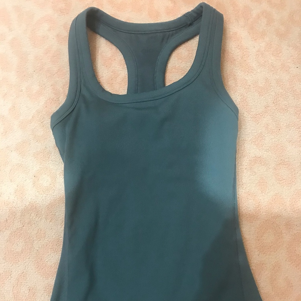 Alo ribbed racer back tank